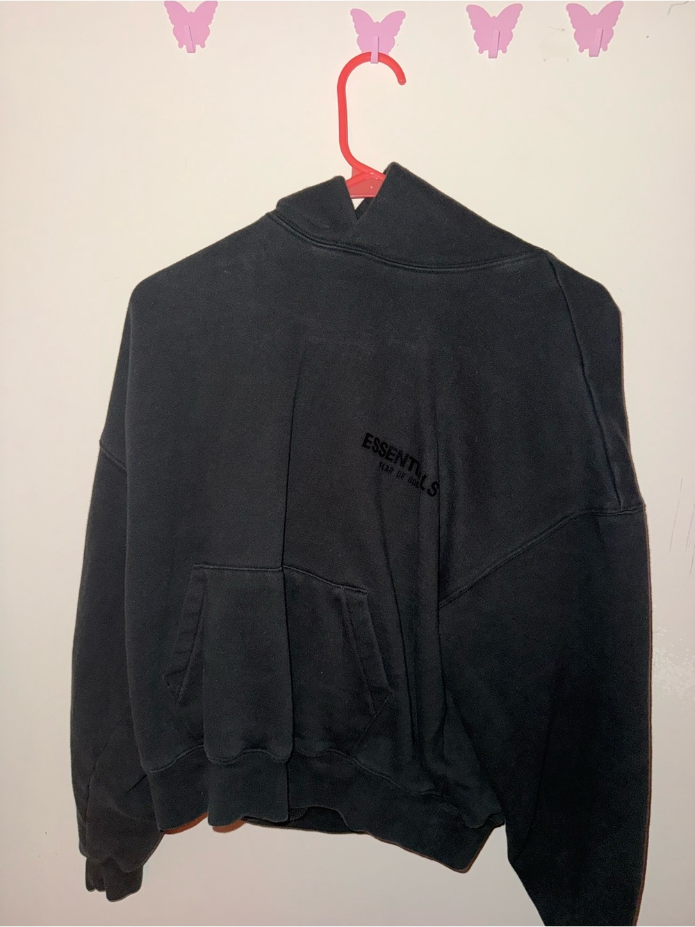Essentials Men's Black Crewneck Pullover Sweatshirt